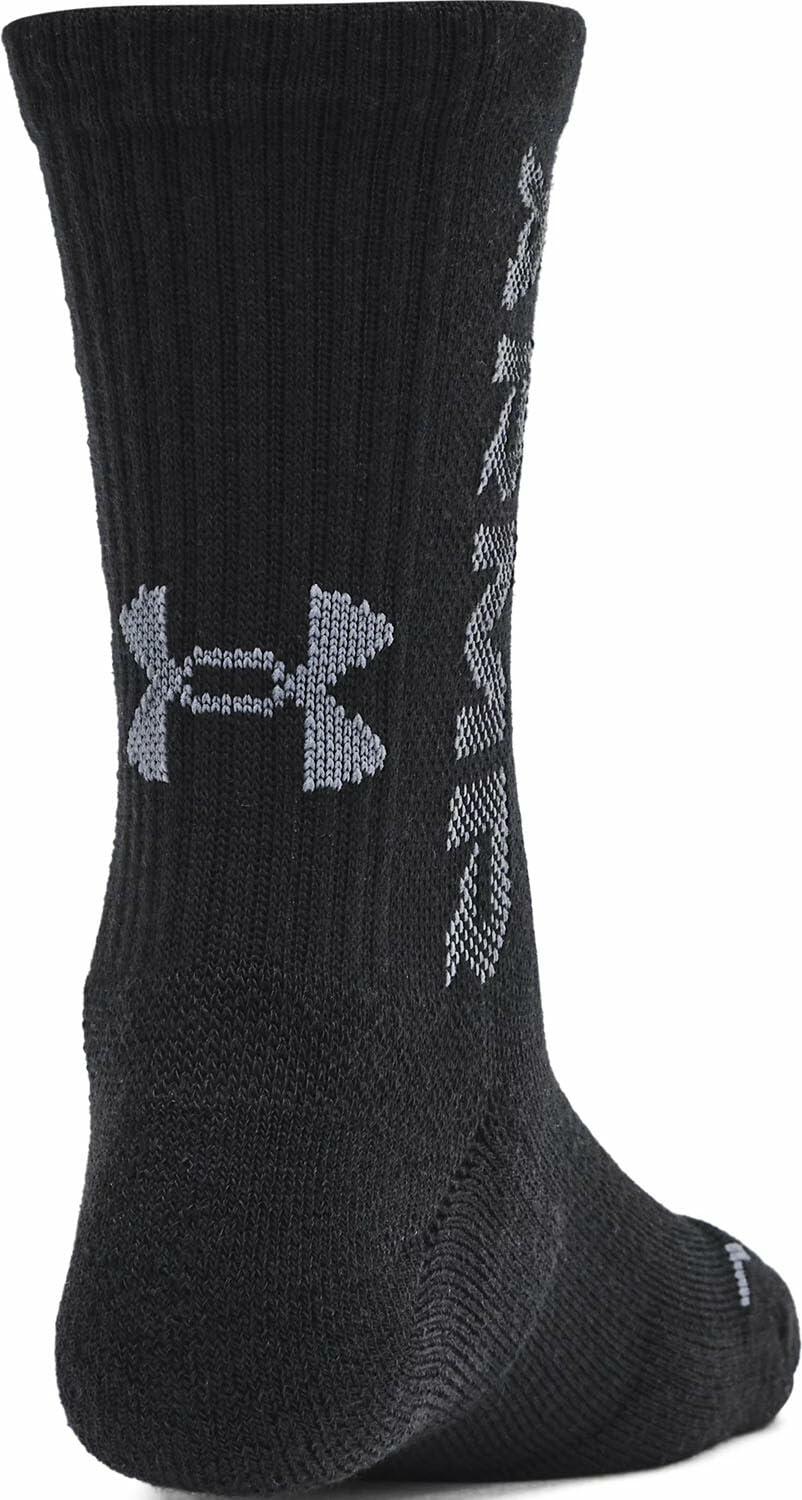 Under Armour - Kids 3-Maker 3Pk Mid Socks, Color Black (001), Size: Medium