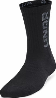 Under Armour - Kids 3-Maker 3Pk Mid Socks, Color Black (001), Size: Medium