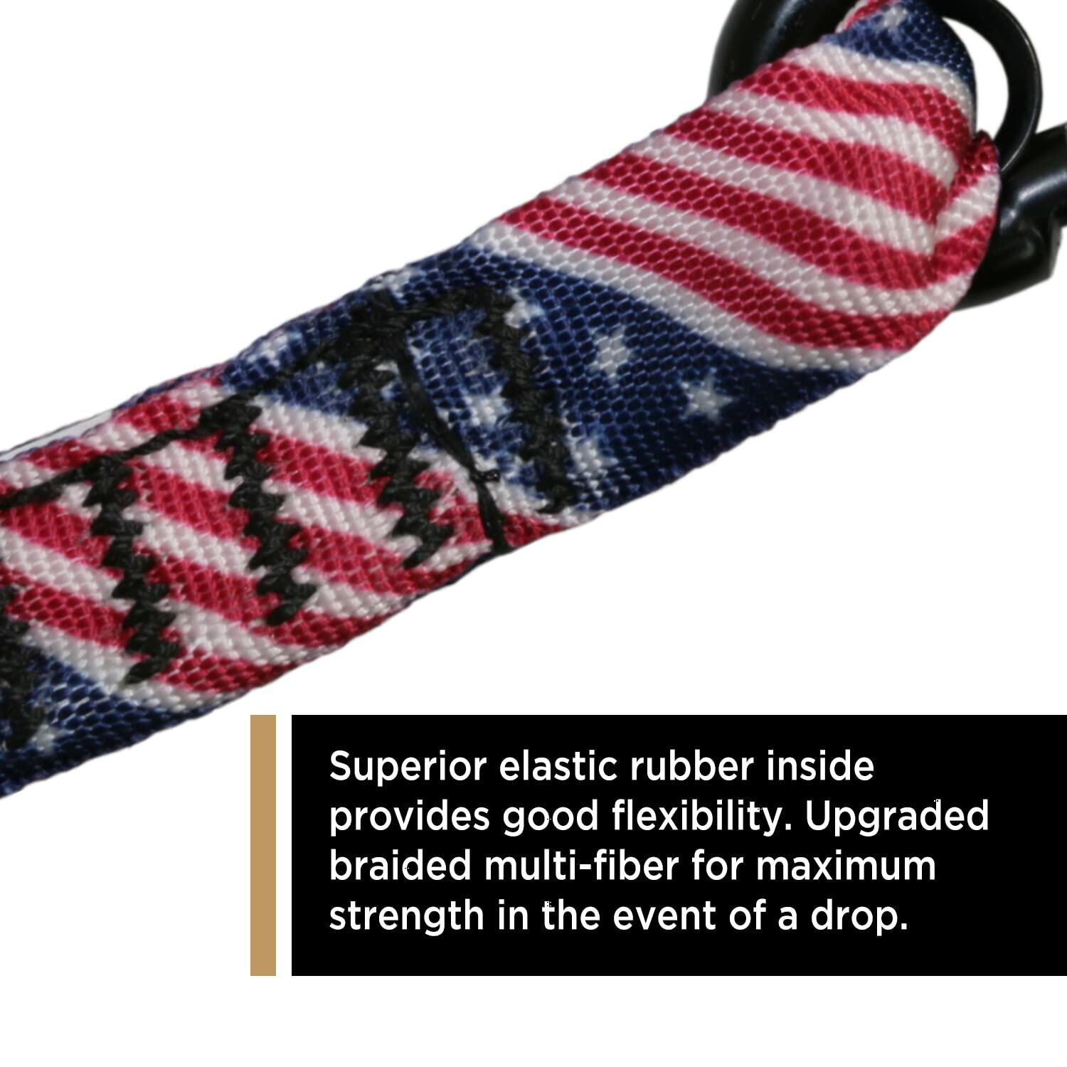 American Flag Tool Lanyard, Shock Absorbing w/Aluminum SL Carabiner 15lb