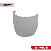 Milwaukee 48-73-1442 BOLT Fog Free Rep Shields (5-Pack), Gray Full Face Shields