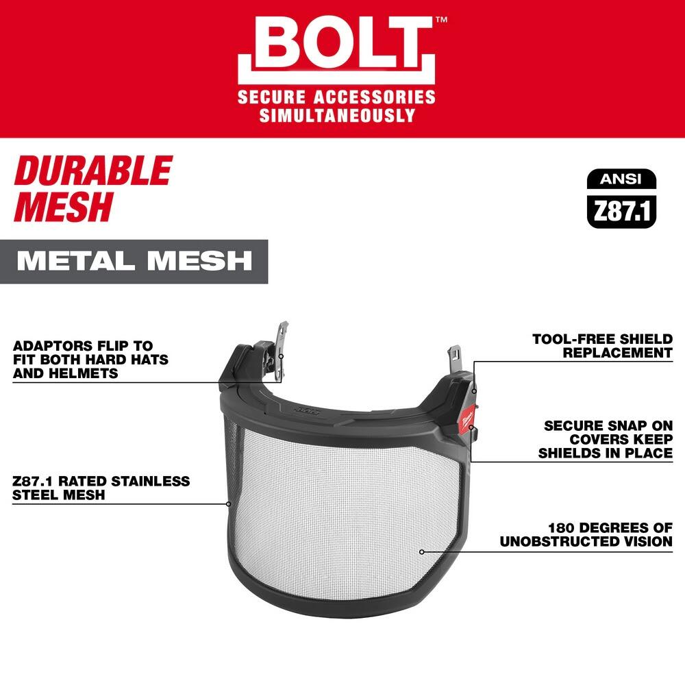 Milwaukee 48-73-1431 BOLT Full Face Shield - Metal Mesh
