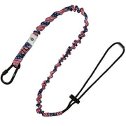 American Flag Tool Lanyard, Shock Absorbing w/Aluminum SL Carabiner 15lb