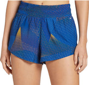 DSG Women High Rise Stride Shorts Lined Blue Gold Swirl Size XS