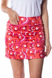 GOLFTINI Printed Pull-On Skort 16.5" - Stretch Skirt w/Shorts & Tummy Control