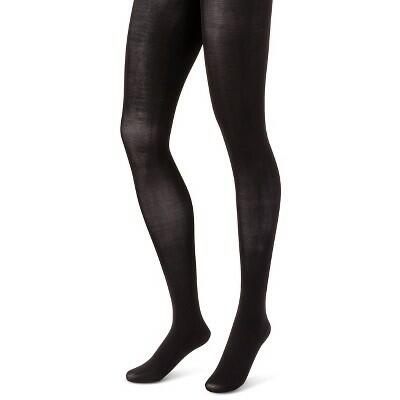 Hanes Premium Women's 2pk Opaque Tights - Black L: Ny Spand, High Waisted