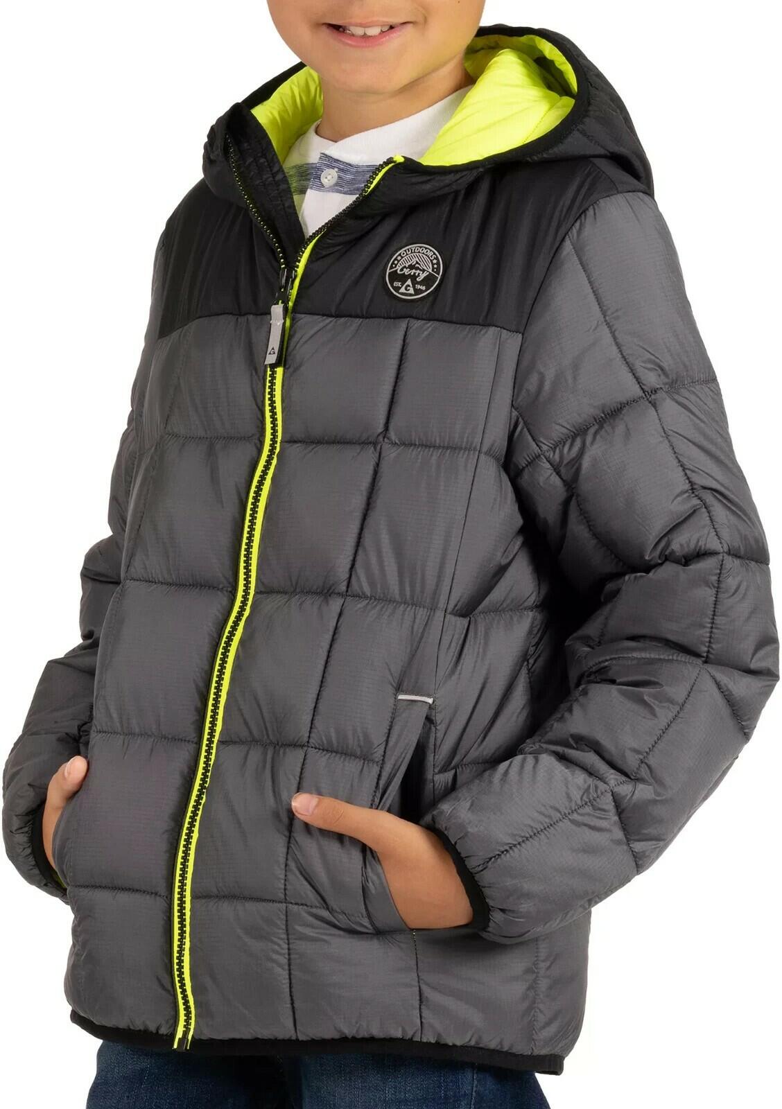 Boys' Torque Puffer Jacket Full-Zip Lightweight Water-Resistant, XS