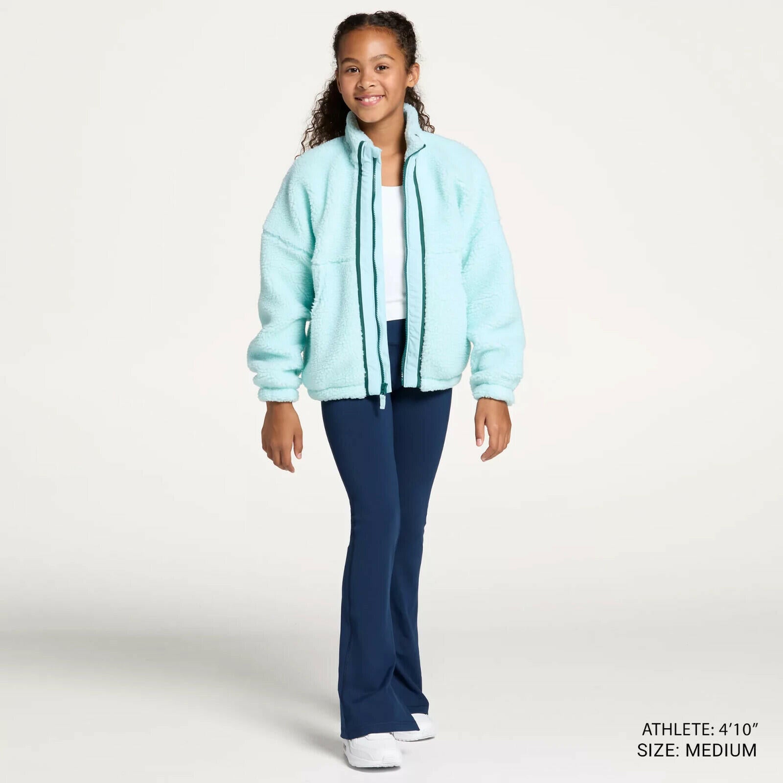 Girls' Cozy Fleece Full Zip Jacket Warm Sherpa Casual Top Layer