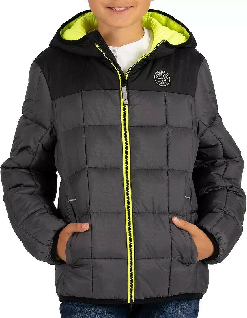 Boys' Torque Puffer Jacket Full-Zip Lightweight Water-Resistant, XS