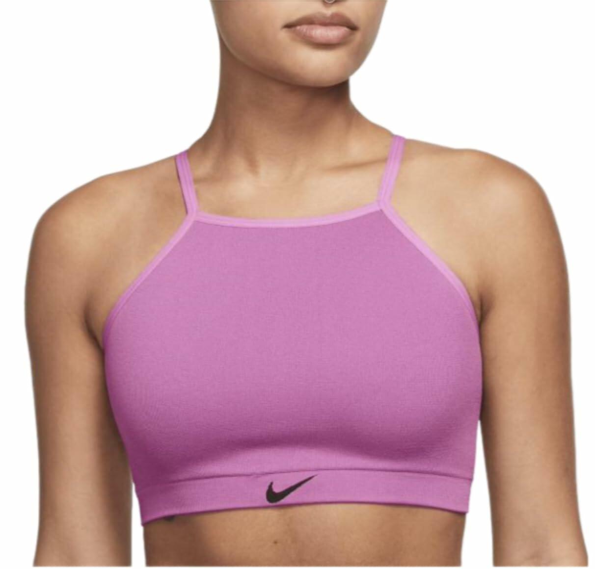Nike Women's Indy Seamless Ribbed Light-Support Non-Padded Sports Bra Large