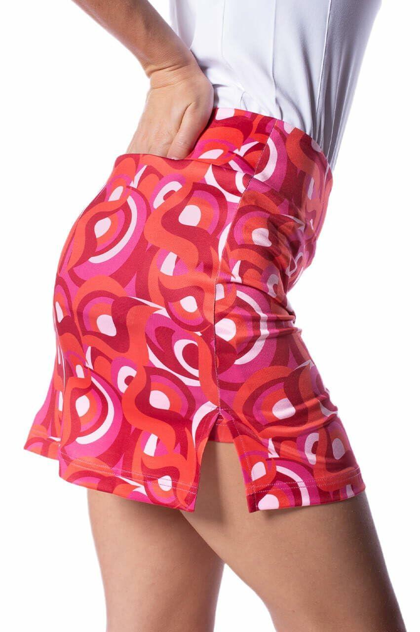 GOLFTINI Printed Pull-On Skort 16.5" - Stretch Skirt w/Shorts & Tummy Control