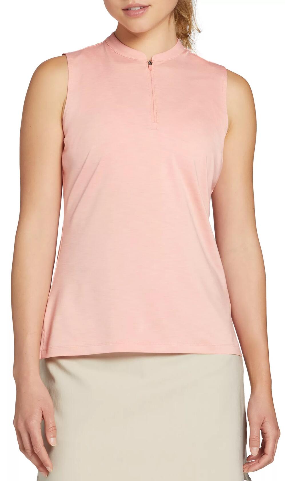 Walter Hagen Women's Sport Sleeveless Golf Polo, Large, Rose Thorn Pink
