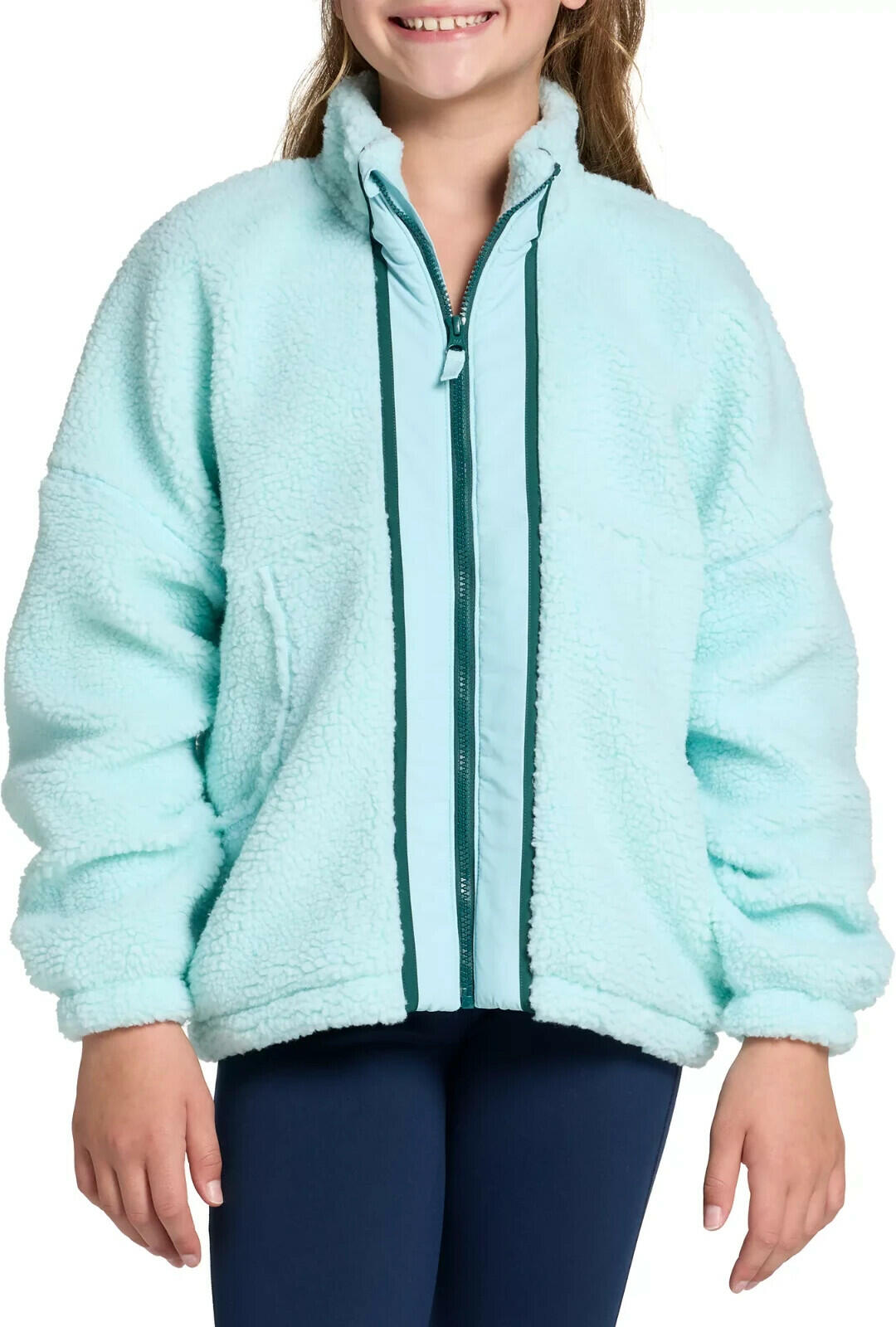Girls' Cozy Fleece Full Zip Jacket Warm Sherpa Casual Top Layer