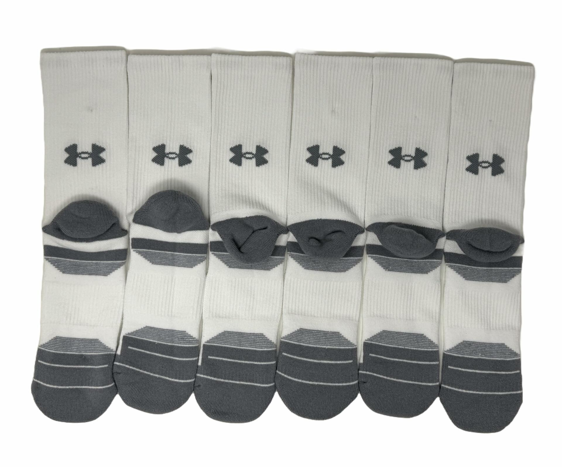 Under Armour Men's UA Performance Tech 6-Pack Crew Socks White L 8.5-13