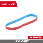 3/8 in. x 13 in. 120 Grit Bandfile Belts (4 Pack)