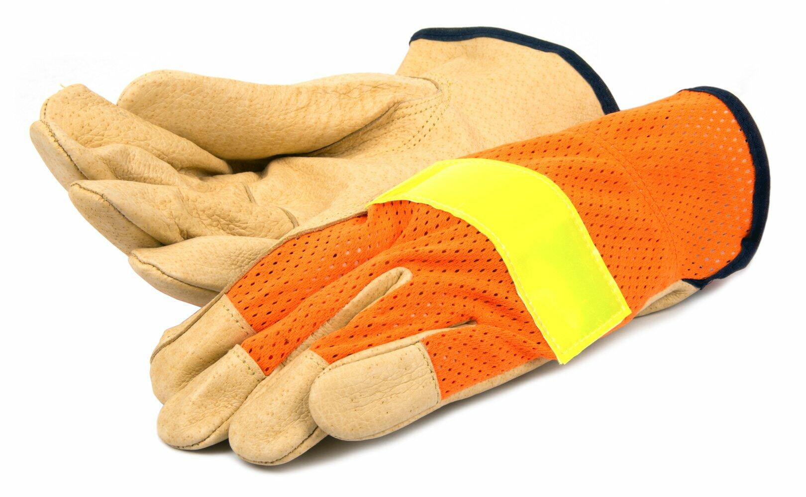 Forney 53152 Premium Full Grain High Vis Leather Driver, X-Large, Orange/Yellow