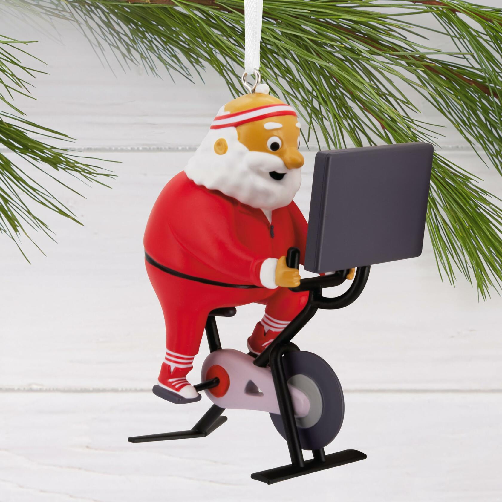 Hallmark Cycling Santa Christmas Ornament