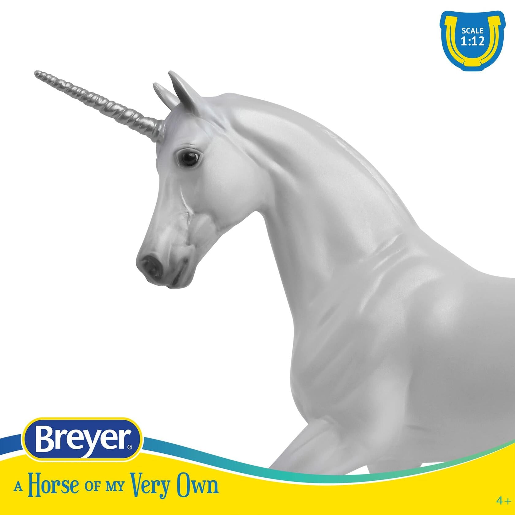Breyer Horses Freedom Series Lysander Unicorn 9.75" x 7" Model #62068, Silver
