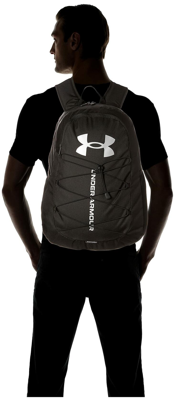 Under Armour Unisex-Adult Hustle Sport Backpack , Black (001)/Silver