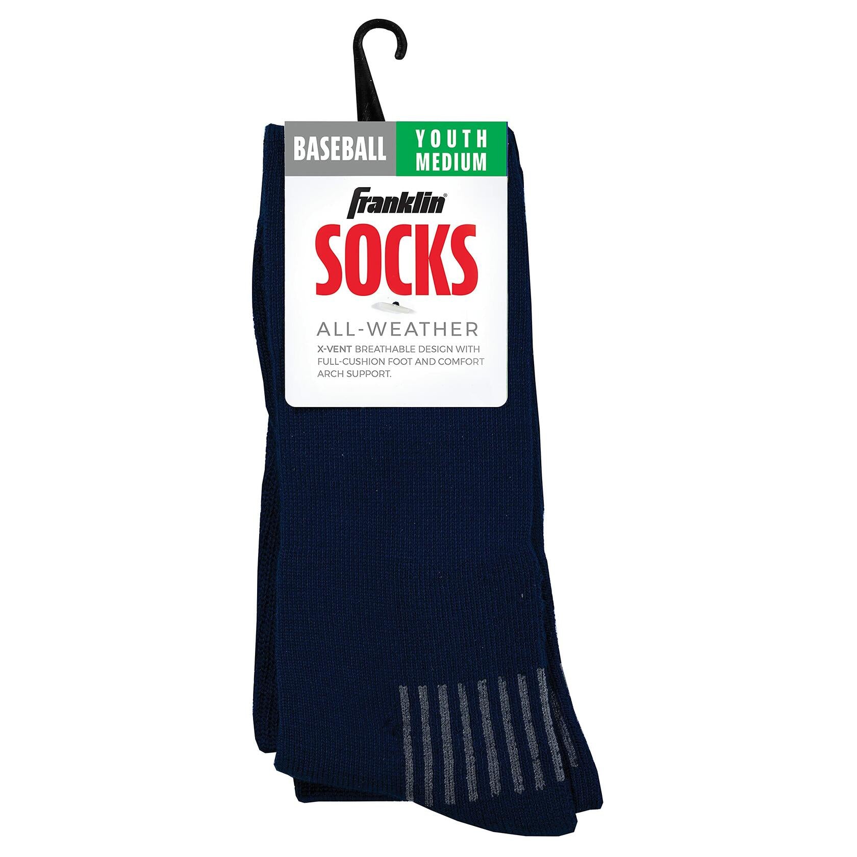 Franklin Sports Youth-Baseball/Softball Socks - Black Medium, Navy