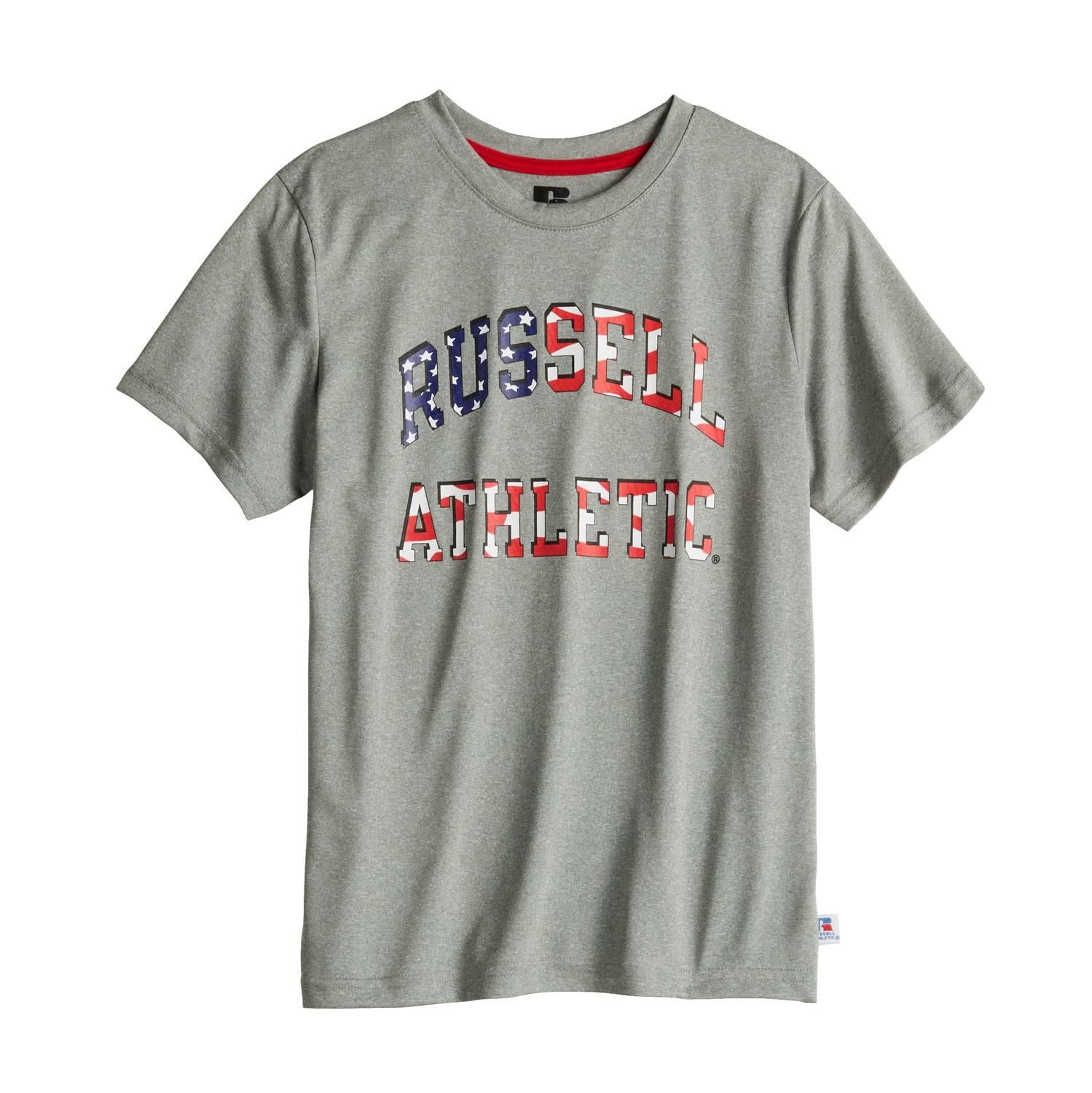 Boys 8-20 Russell Athletic Logo Americana Tee, Boy's, Size: Small, Med Grey