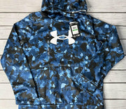 New Under Armour Fleece Big Logo Printed Blue Camo Size Youth Large YL MSRP 45
