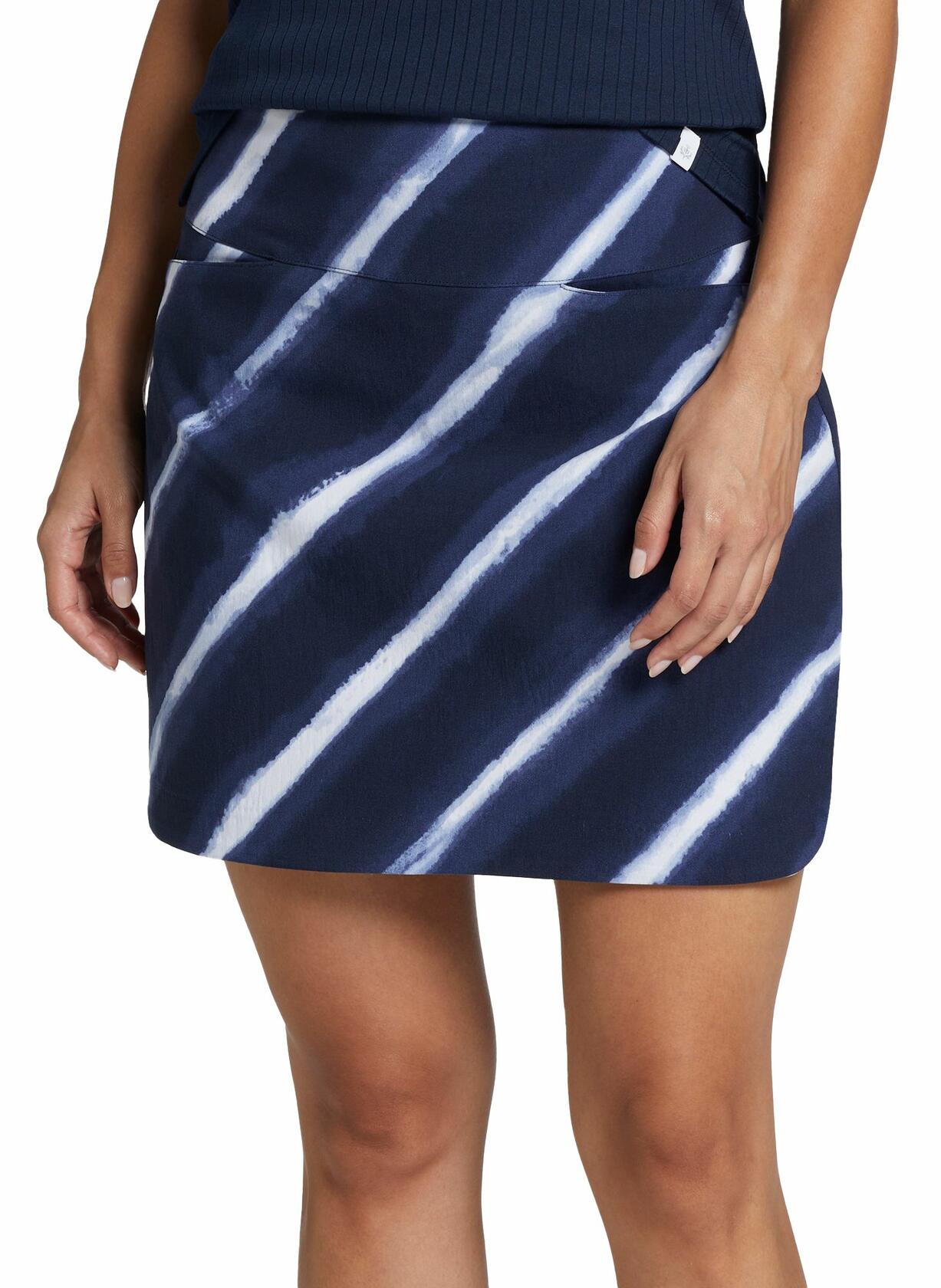 Walter Hagen Women's 17'' Sculpt Golf Skort, XS, Shibori Stripes Navy Blue