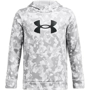 Under Armour Boys' Armour Fleece Big Logo All Over Print Hoodie Mod Gray/Black,