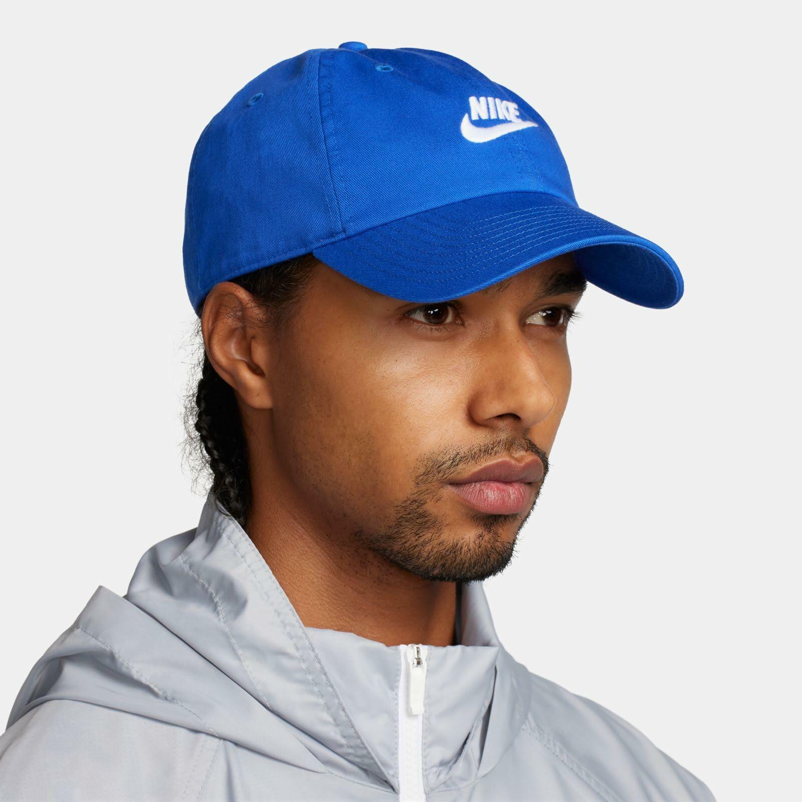 Nike Standard Club Unstructured Futura Wash Cap, Game Royal/White