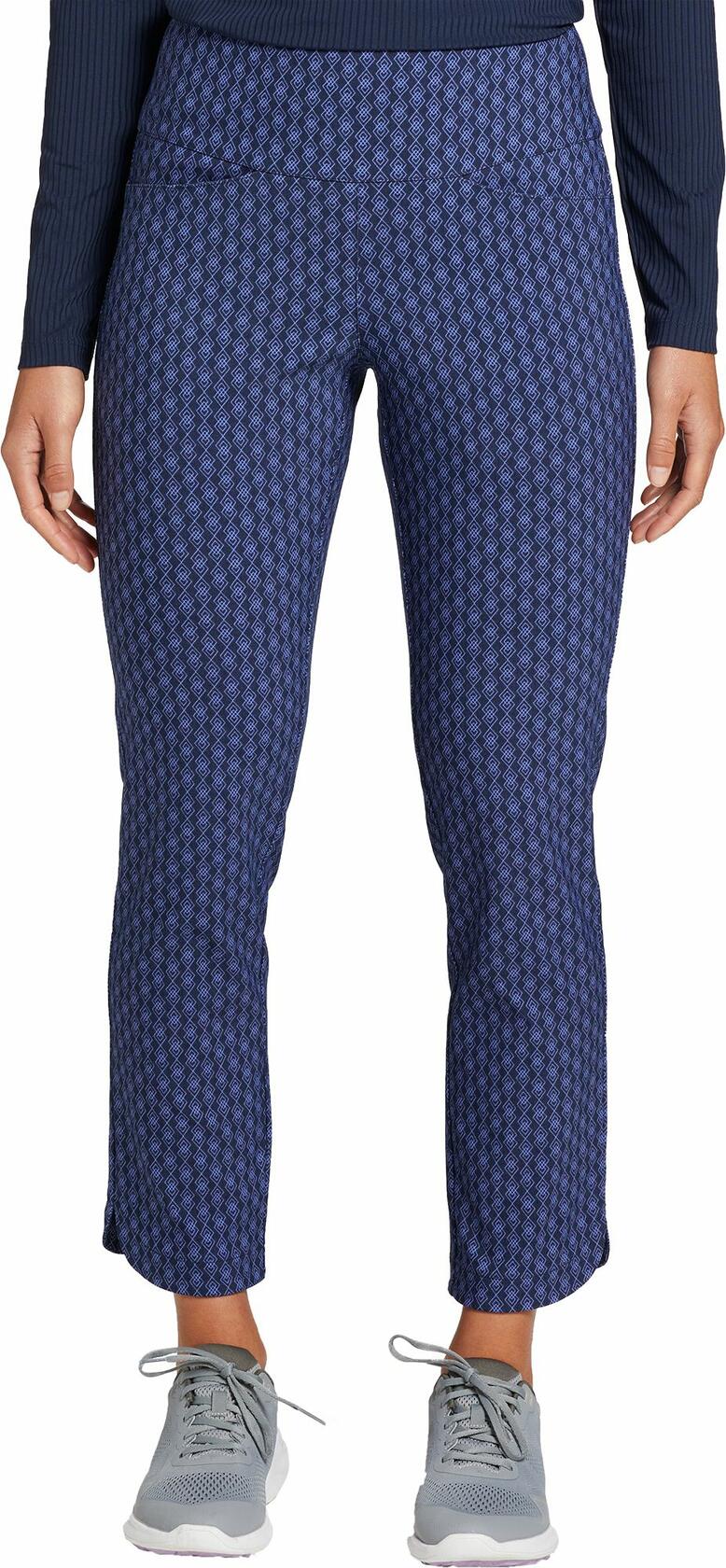 Walter Hagen Women's Sculpt Pull-on Golf Pants, XXL, Argyle Geo Navy Blue
