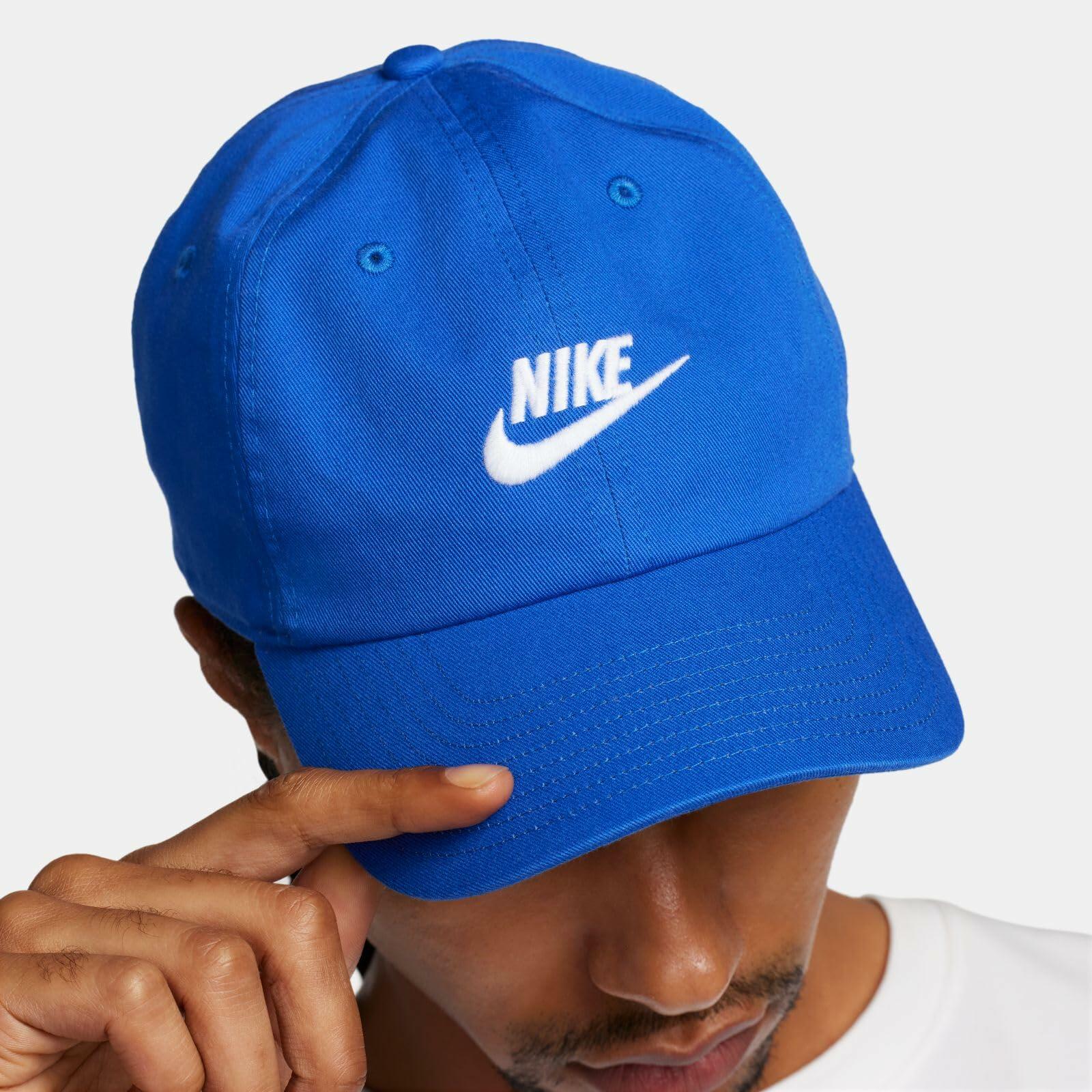 Nike Standard Club Unstructured Futura Wash Cap, Game Royal/White