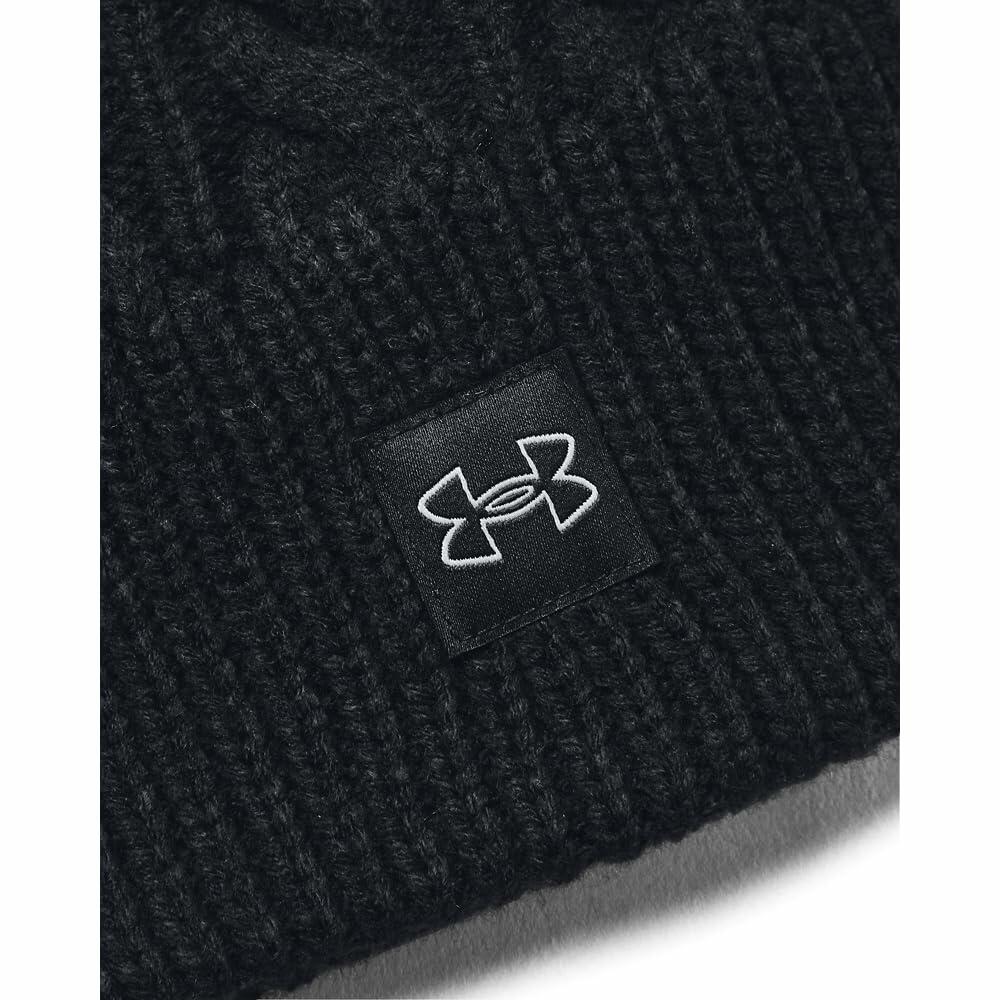 Under Armour Womens Halftime Cable Knit Beanie, (001) Black/Black/Mod Gray