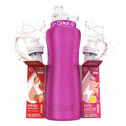 Cirkul 32oz. Hot Pink Stainless Steel Water Bottle Kit and 2 Flavor Cartridges