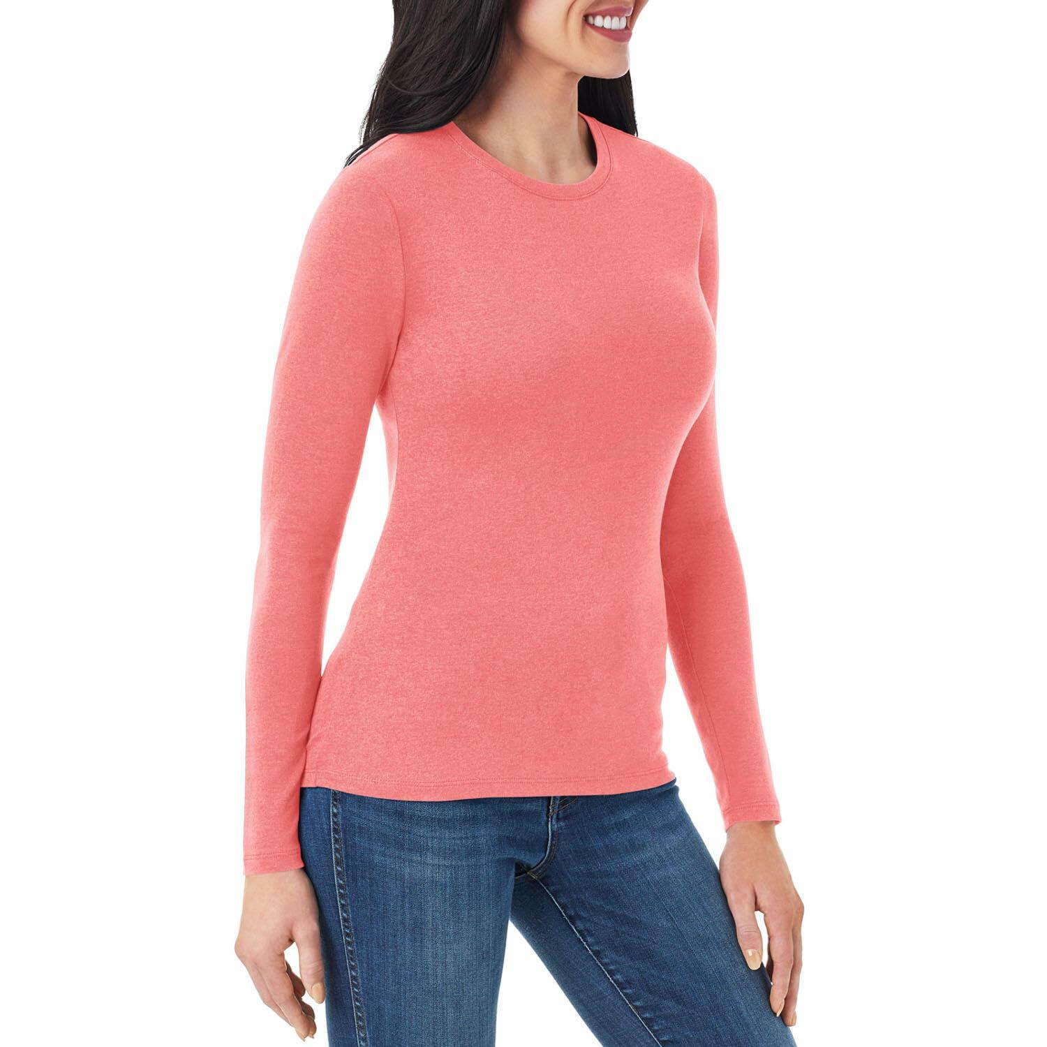 Member's Mark Ladies Long Sleeve Crew Neck Tee Large, Regular, Victorian Mauve)