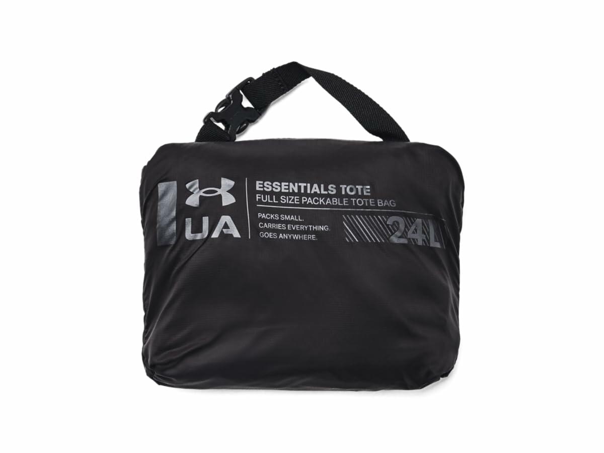 Under Armour Womens Studio Packable Tote Bag, (001) Black / / Metallic Gun Metal
