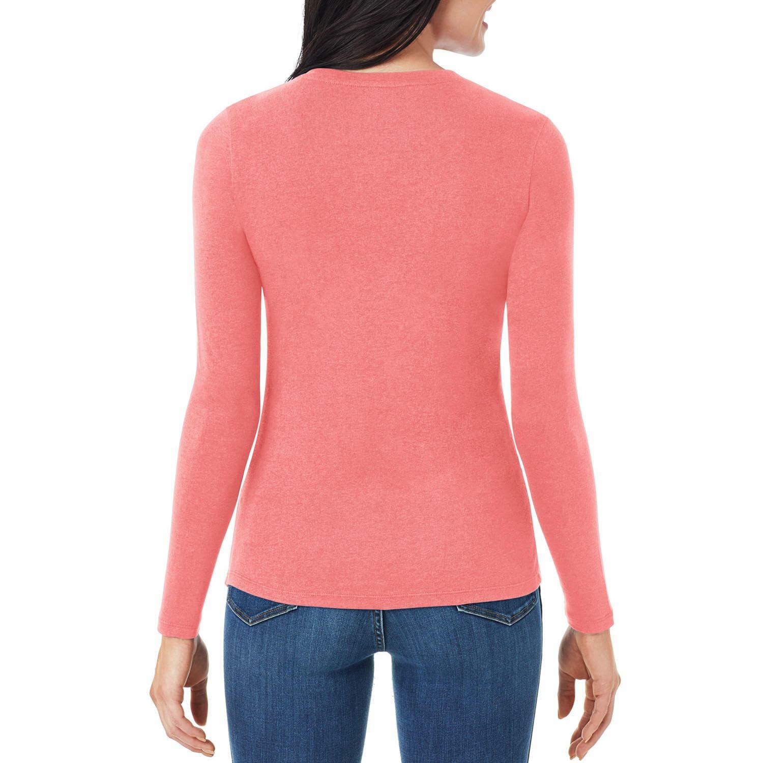 Member's Mark Ladies Long Sleeve Crew Neck Tee Large, Regular, Victorian Mauve)