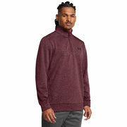 Under Armour Men's Armour Fleece Twist Quarter Zip, Dark Maroon / Black, X-Large