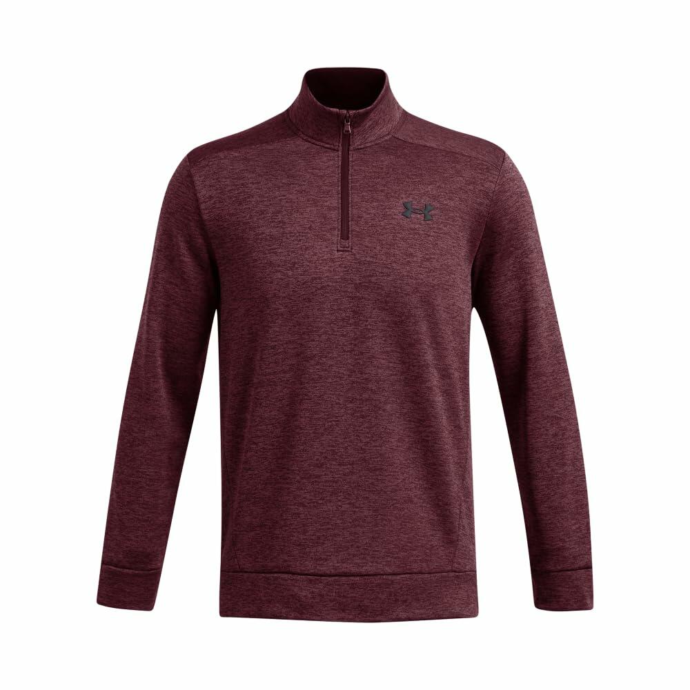 Under Armour Men's Armour Fleece Twist Quarter Zip, Dark Maroon / Black, X-Large