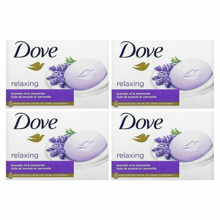 Dove Relaxing, Soap Bar, Lavender Oil & Chamomile, 4 Bars, 3.75 oz (106 g)
