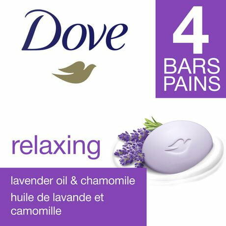 Dove Relaxing, Soap Bar, Lavender Oil & Chamomile, 4 Bars, 3.75 oz (106 g)