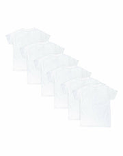 Hanes Boys' White Crew T-Shirt Undershirts, 5+1 Bonus Pack S (6-7)
