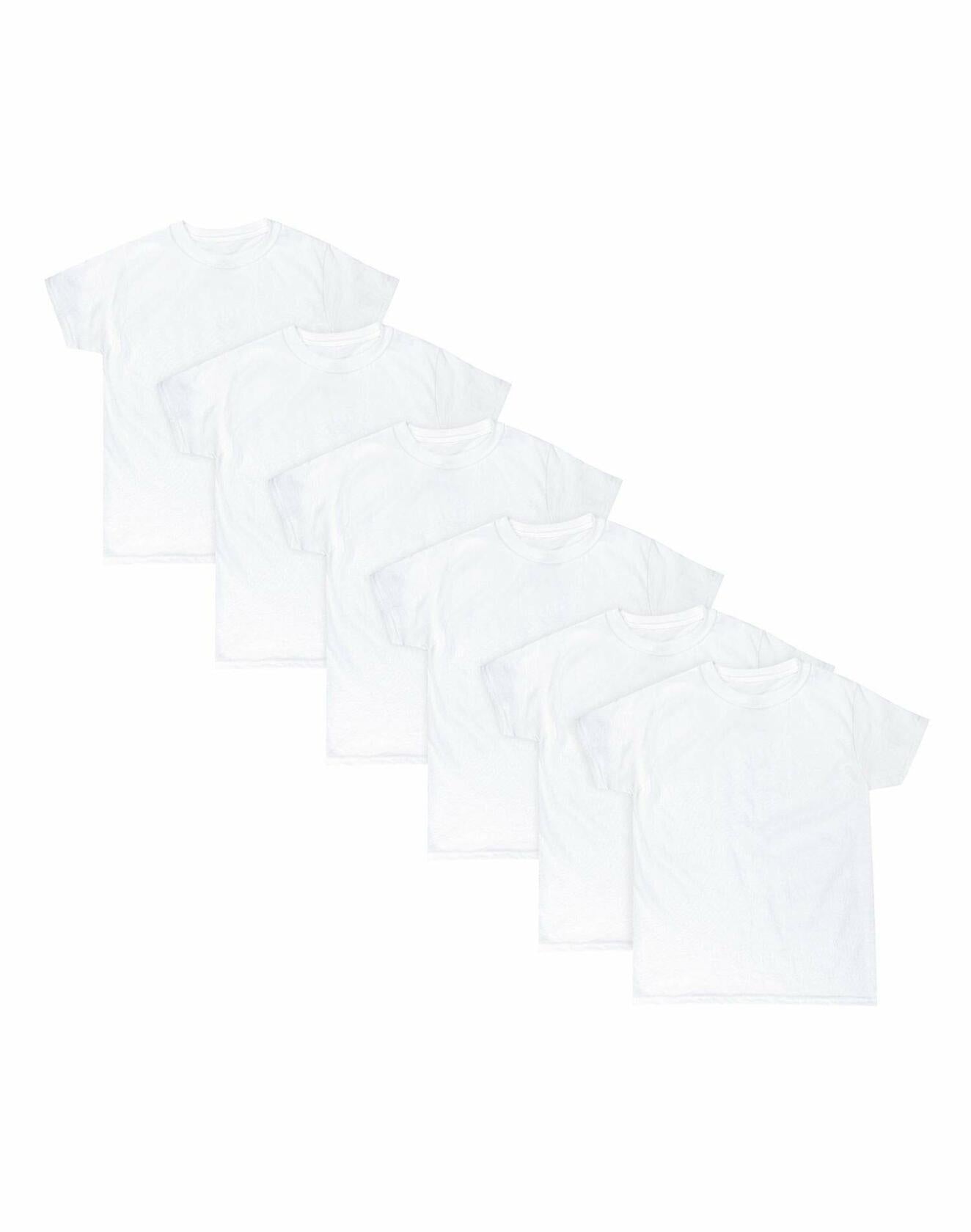 Hanes Boys' Crew T-Shirt Undershirts, 5+1 Bonus Pack XS (4-5)
