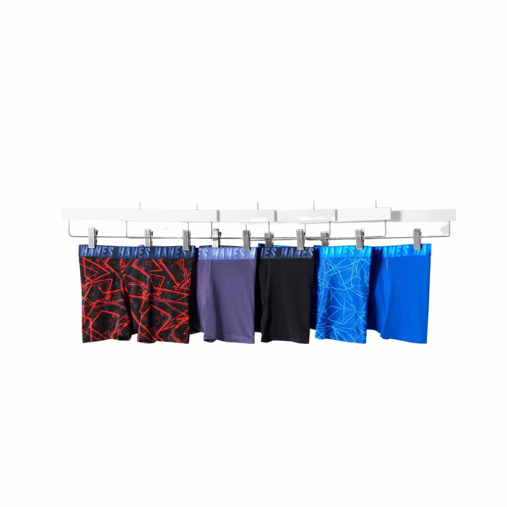 Hanes Moves Boys’ Performance Stretch Boxer Brief Underwear, 5-Pack L Multi