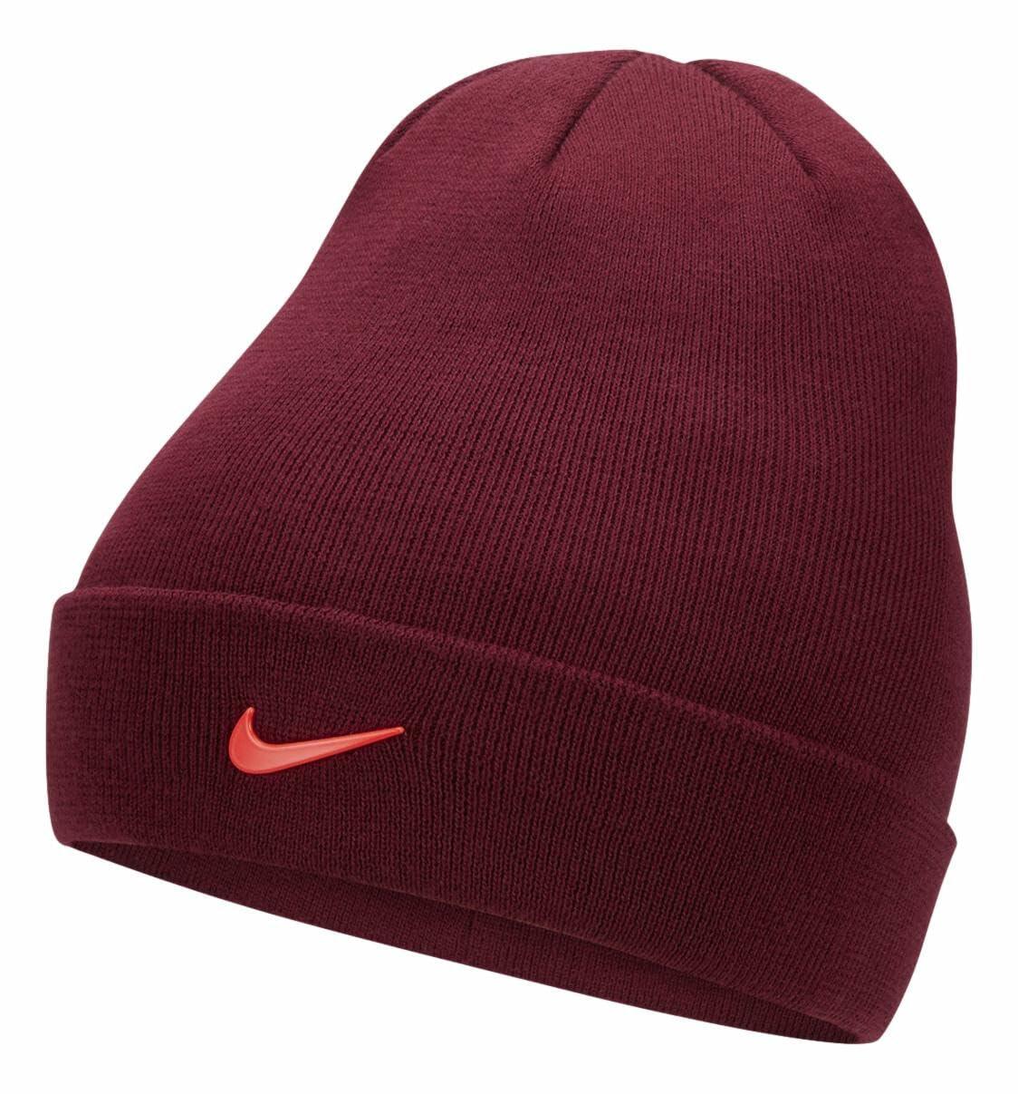 Nike Youth Kids Cuffed Beanie (US, Alpha, One Size, Dark Beetroot/Infrared)