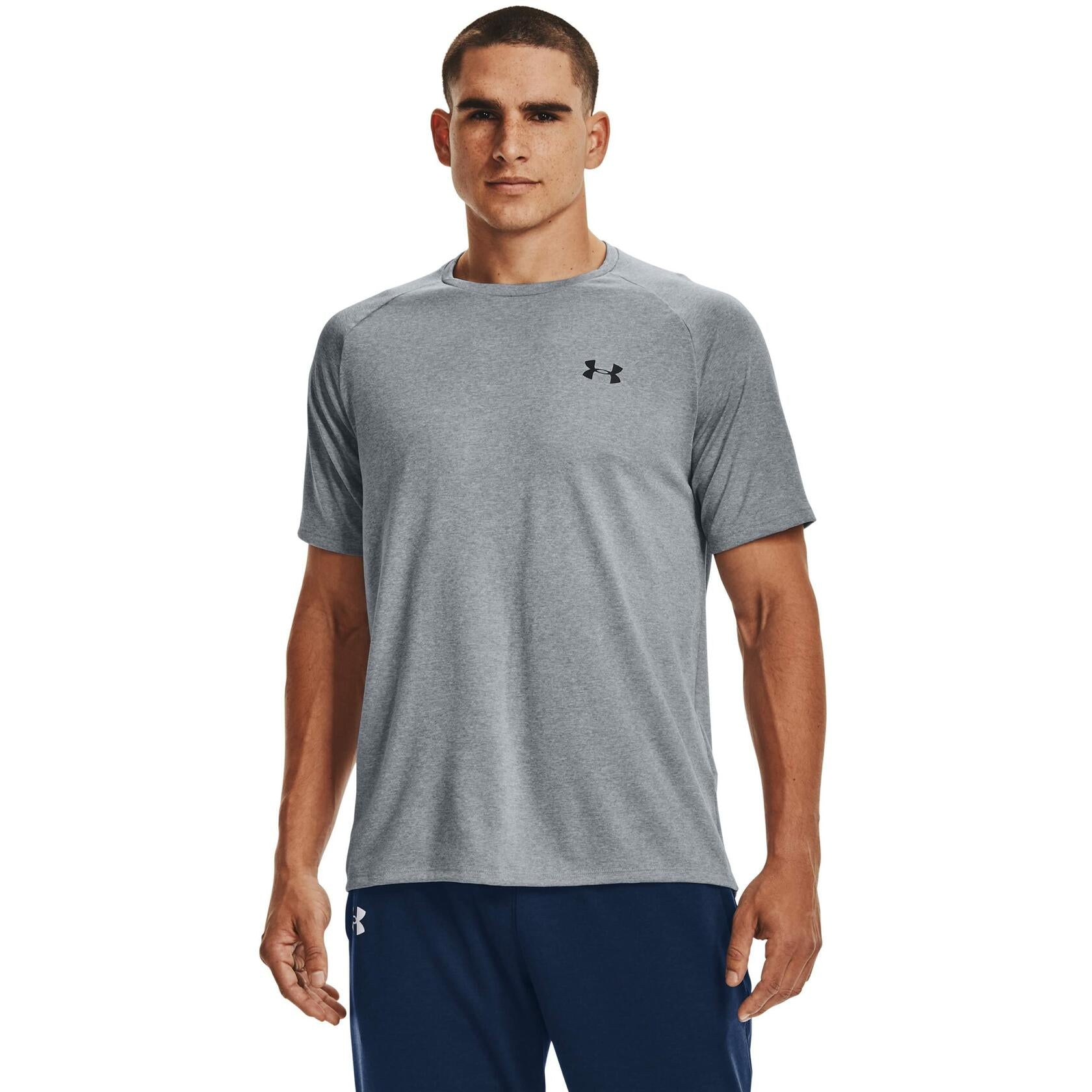 Under Armour Men's Tech 2.0 Short-Sleeve T-Shirt Steel Light Heather/Black Small
