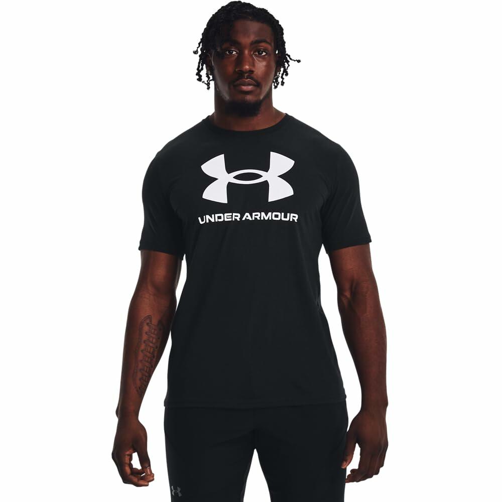 Under Armour Men's Sportstyle Logo Short Sleeve T Shirt, (001) Black / / White, X-Large