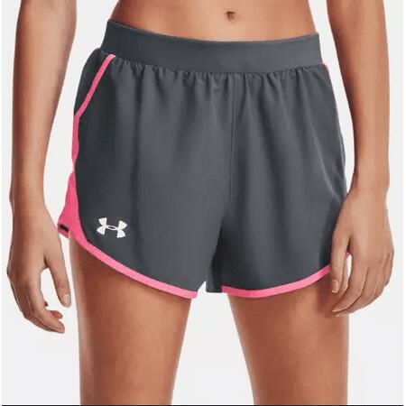 Under Armour Women s Fly By 2.0 Running Shorts (Pitch Grey-Cerise  XS)