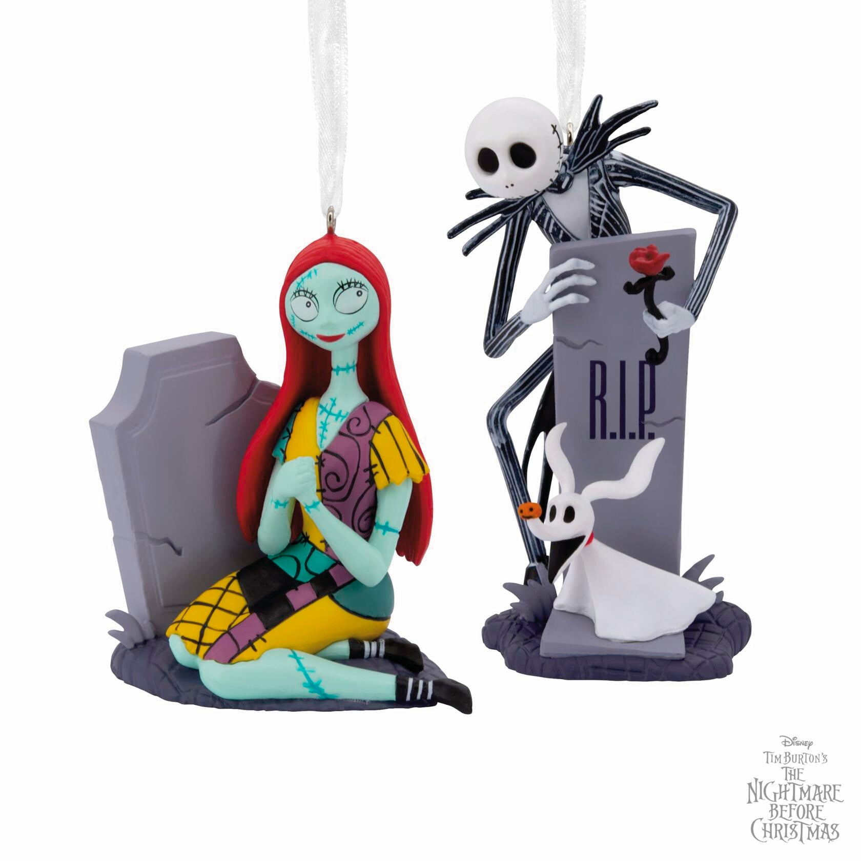 Hallmark Disney's Nightmare before Christmas Jack & Sally w/ Tombstones Set of 2