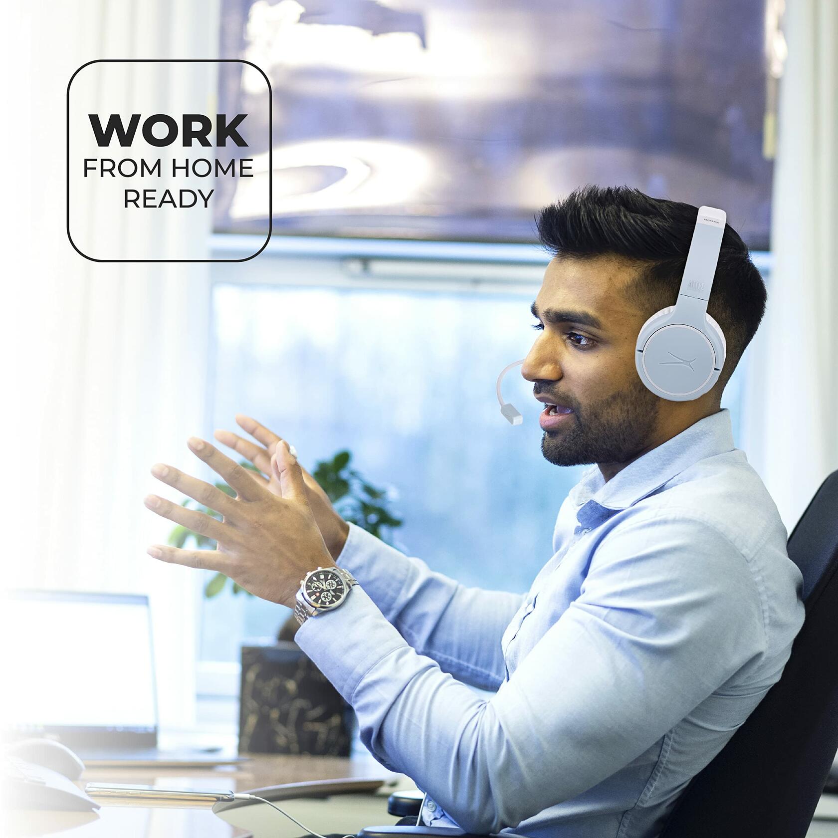 Altec Lansing Nanophones ANC Bluetooth Wireless Active Noise Cancelling Headphones On Ear Headphones (ICY)