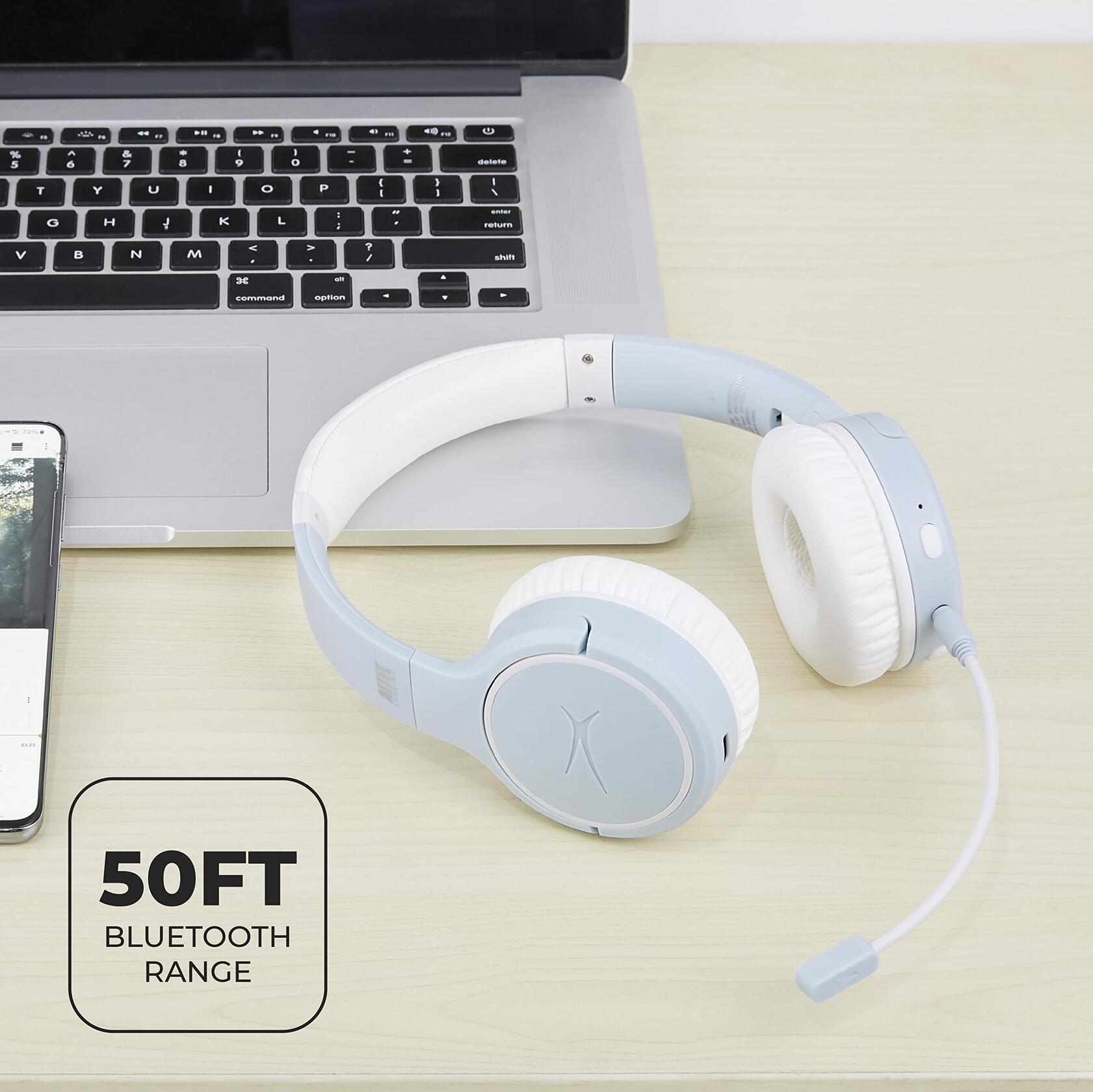 Altec Lansing Nanophones ANC Bluetooth Wireless Active Noise Cancelling Headphones On Ear Headphones (ICY)