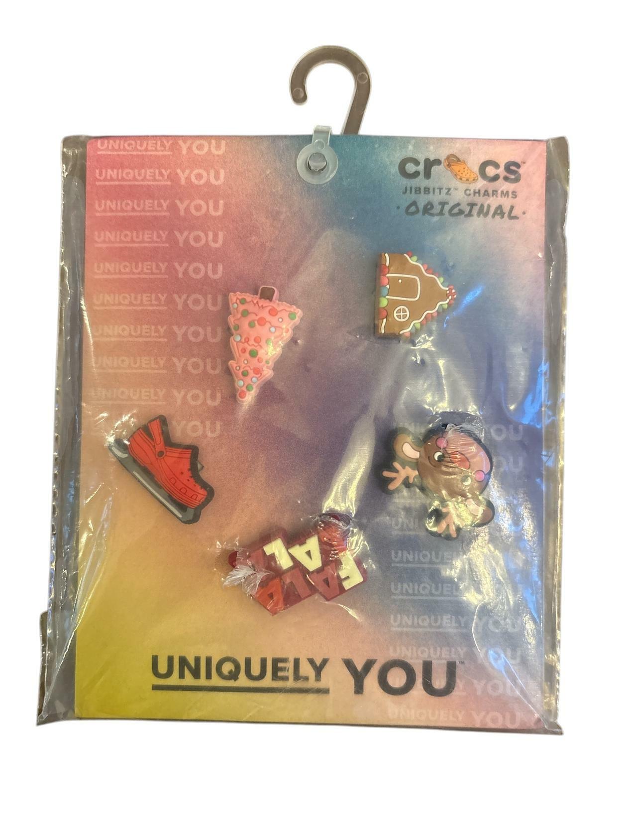 Crocs® Jibbitz Charms – Mixed Characters for Kids Shoes – Holiday Mix 5-Pack